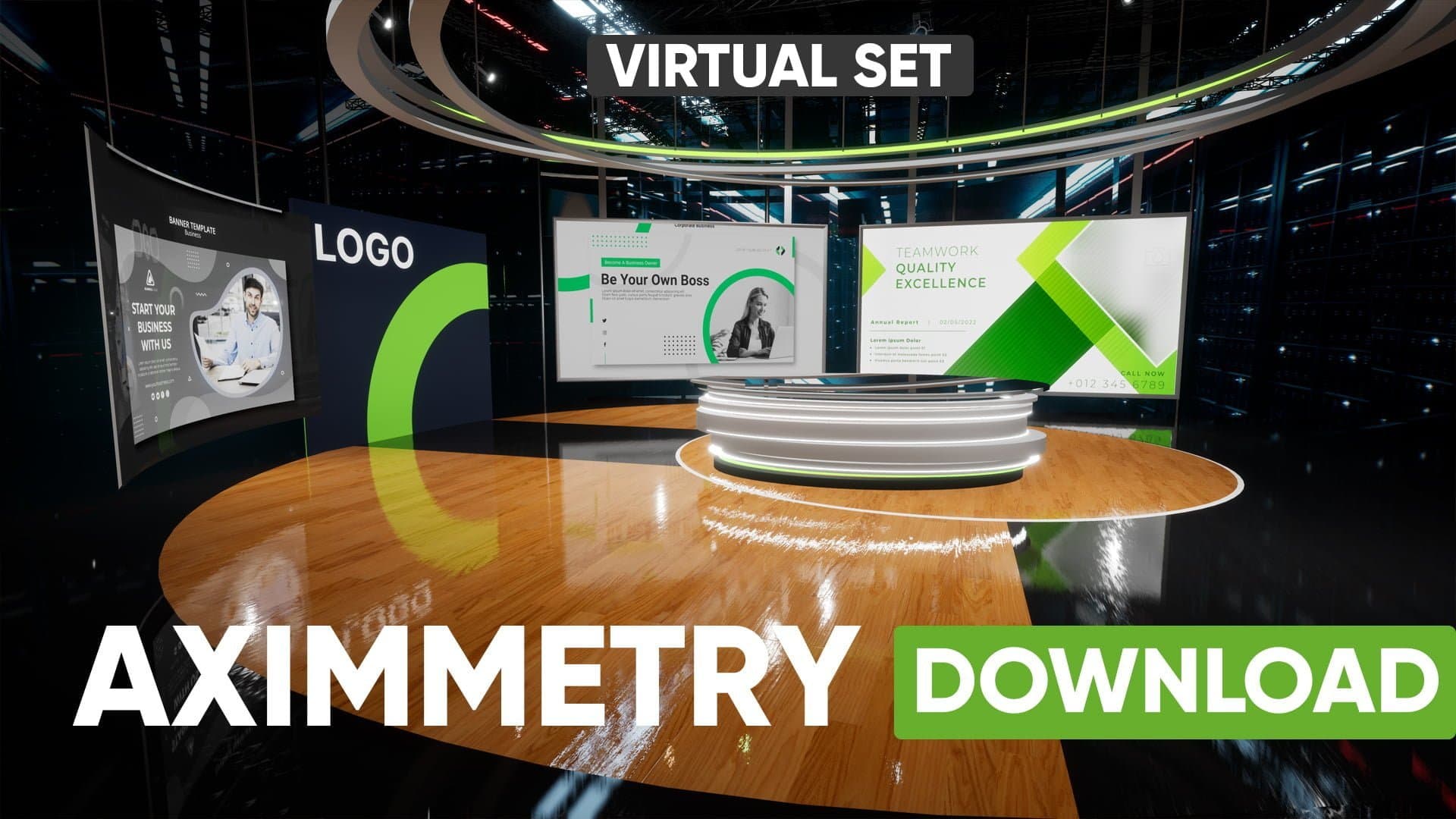 TALKSHOW-UGS | CORPORATE UNREAL ENGINE VIRTUAL SET | INTEGRATED WITH AXIMMETRY