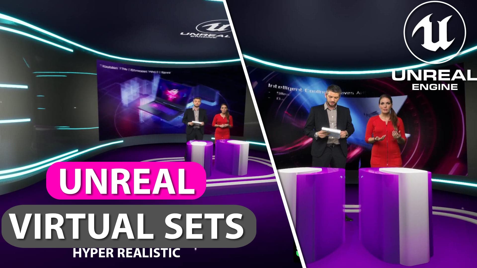 VIRTUAL PRODUCTION SET | NEWS ROOM 2 | UNREAL ENGINE  | AXIMMETRY | ZERO DENSITY